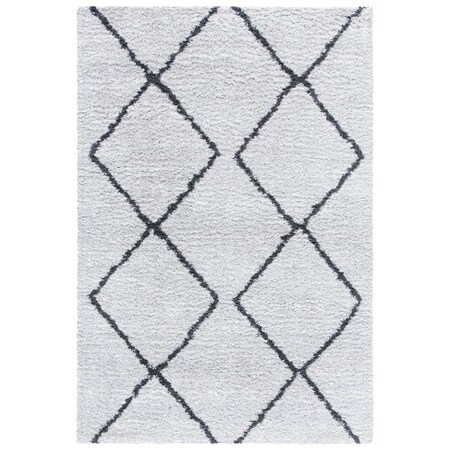 Safavieh 9 x 12 ft. August Shag Contemporary Rectangle Power Loomed Rug Ivory & Grey AUG572F-9